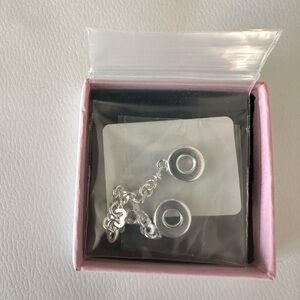 New, Pandora Silver linked hearts safety chain